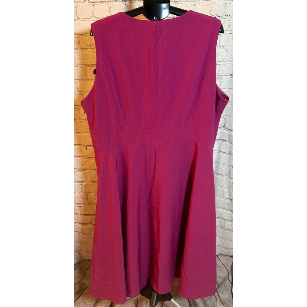 Avenue Magenta Pink Sweetheart Neck Fit and Flare Sleeveless Dress Plus Size 26 - Picture 2 of 3